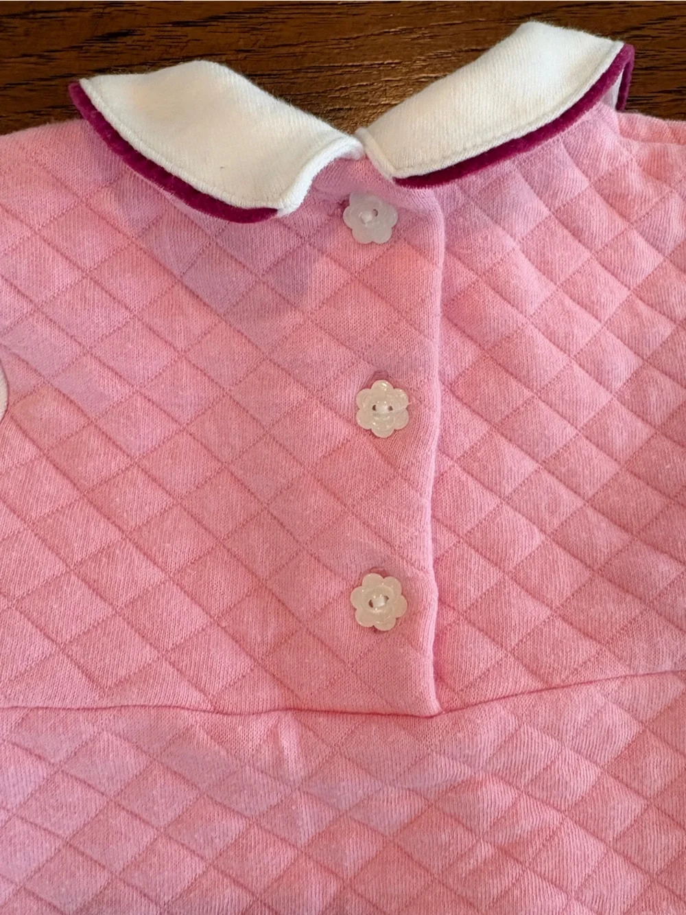 Vintage Carter's Pink and White Quilted Baby Dress